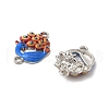 Alloy Royal Blue Enamel Connector Charms FIND-U033-02P-2