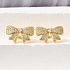 Brass Micro Pave Clear Cubic Zirconia Cuff Earrings EJEW-K309-06G-2