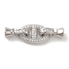 Brass Micro Pave Clear Cubic Zirconia Fold Over Clasps KK-M243-12P-1