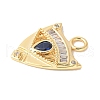 Brass Micro Pave Clear Cubic Zirconia Pendants KK-U064-03G-2