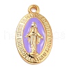 Golden Alloy Enamel Pendants KK-P197-16G-2