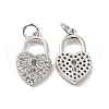 Brass Micro Pave Clear Cubic Zirconia Pendants KK-E068-VB158-1