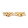 Brass Micro Pave Clear Cubic Zirconia Slide Charms KK-P239-17G-1