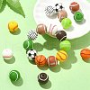 20Pcs 10 Style Sports Theme Food Grade Eco-Friendly Silicone Focal Beads SIL-CJ0001-13-5