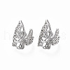 Brass Cuff Earrings EJEW-R114-019P-NF-1
