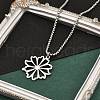 201 Stainless Steel Laser Cut Daisy Flower Pendant Box Chain Necklaces for Women NJEW-Q004-05P-3
