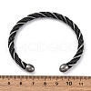 316 Surgical Stainless Steel Twisted Rope Shape Cuff Bangles BJEW-P319-04B-3