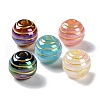 Golden Metal Enlaced Opaque Acrylic Beads OACR-B019-09-1