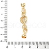 Heart Brass Micro Pave Clear Cubic Zirconia Fold Over Clasps KK-U059-42G-3