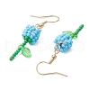 Grade A Round Glass Seed Beads Flower Dangle Earrings EJEW-MZ00451-05-4