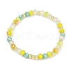Faceted Round Electroplate Glass Beads Stretch Bracelets for Women BJEW-JB11625-02-2