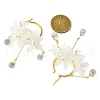 Acrylic & Glass & Shell Pearl Hoop Earrings for Women EJEW-TA00564-3