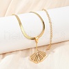 Ginkgo Leaf 304 Stainless Steel Herringbone Chains Pendant Necklaces NJEW-K253-36G-3