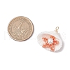 Cylinder Seed Beaded Starfish & Shell Pendants PALLOY-MZ00547-3
