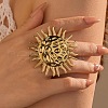 Sun 304 Stainless Steel Adjustable Open Cuff Rings for Women RJEW-Z089-01G-1
