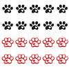 HOBBIESAY 20Pcs 2 Colors Dog Paw Print Food Grade Eco-Friendly Silicone Beads SIL-HY0001-30-1