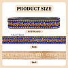 Ethnic Style Polyester Jacquard Leaf Ribbons SRIB-WH0011-198A-2