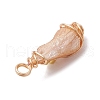 5Pcs 5 Styles Electroplated Natural Quartz Crystal Copper Wire Wrapped Pendants PALLOY-JF03436-5
