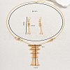 Geometric Cutout Fringe Brass Necklaces & Earrings Set for Women EH0238-2