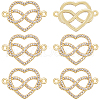 CREATCABIN 5Pcs Brass Micro Pave Clear Cubic Zirconia Connector Charms KK-CN0002-87-1