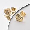 Rack Plating Brass Micro Pave Clear Cubic Zirconia Stud Earrings EJEW-K299-01G-N-2