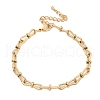 304 Stainless Steel Bowknot Link Anklets for Women AJEW-U025-02G-4