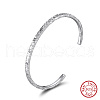 925 Sterling Silver Cuff Bangles for Women BJEW-A037-01P-2