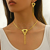 Vintage Style Stainless Steel Triangle Tassel Earrings & Necklaces Sets for Women Party SQ0864-3
