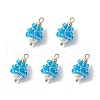 Glass Seed Beaded Teardrop Pendants PALLOY-MZ00636-1