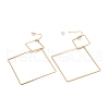 Ion Plating(IP) Rhombus 304 Stainless Steel Dangle Earrings for Women STAS-A057-18G-2