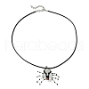 Braided Glass Seed Bead Spider Pendant Necklaces NJEW-MZ00036-01-4