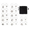 48Pcs 24 Style 12 Constellations Alloy Wine Glass Charms with Rhinestone AJEW-TAC00002-20