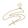 304 Stainless Steel Micro Pave Clear Cubic Zirconia Pendant Necklaces for Women NJEW-U047-01A-G-2