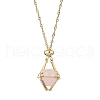 3Pcs 3 Styles 304 Stainless Steel Empty Macrame Pouch Pendant Singapore Chain Necklace Making NJEW-JN05283-6