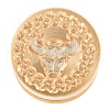 Golden Tone Round Wax Seal Brass Stamp Heads AJEW-S087-02G-03-2