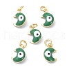 Brass Enamel Charms KK-C218-01G-B-1