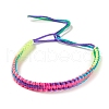 Rainbow Color Polyester Braided Adjustable Bracelet Making for Women BJEW-F454-02-1