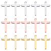 SUPERFINDINGS 24Pcs 3 Color Brass Tiny Cross Charms KK-FH0002-39-1
