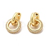 Ring Rack Plating Brass Micro Pave Cubic Zirconia Hoop Earring EJEW-C057-03G-1