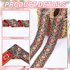 National Style Polyester Jacquard Flower Ribbon for Garment Accessories OCOR-WH0097-39A-5