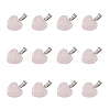 FIBLOOM 12Pcs Heart Natural Rose Quartz Pendants G-FI0001-32-1