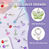 96Pcs 12 Colors Butterfly Glass Pendants HJEW-HS00002-4