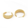 Rack Plating Brass C-shape Stud Earrings EJEW-C035-06G-2