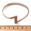 Ion Plating(IP) 304 Stainless Steel Hinged Bangles for Women BJEW-A011-20RG-5