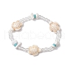 Synthetic Turquoise & Magnesite Beads Stretch Bracelets BJEW-JB11672-2