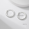 Simple S925 Sterling Silver Clear Cubic Zirconia Hoop Earrings UC0752-5