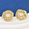 304 Stainless Steel ABS Plastic Pearl Stud Earrings STAS-D368-01C-G-2