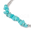 Natural Turquoise Chips Pendant Necklace NJEW-E015-01C-3