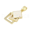 Brass Micro Pave Clear Cubic Zirconia Pendants KK-I723-17G-2