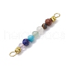Natural & Synthetic Round Gemstone Faceted Round Beaded Chakra Connector Charms PALLOY-JF03456-5